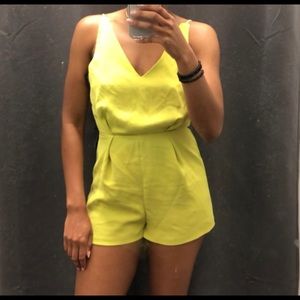 Topshop Neon Green Laceback Romper